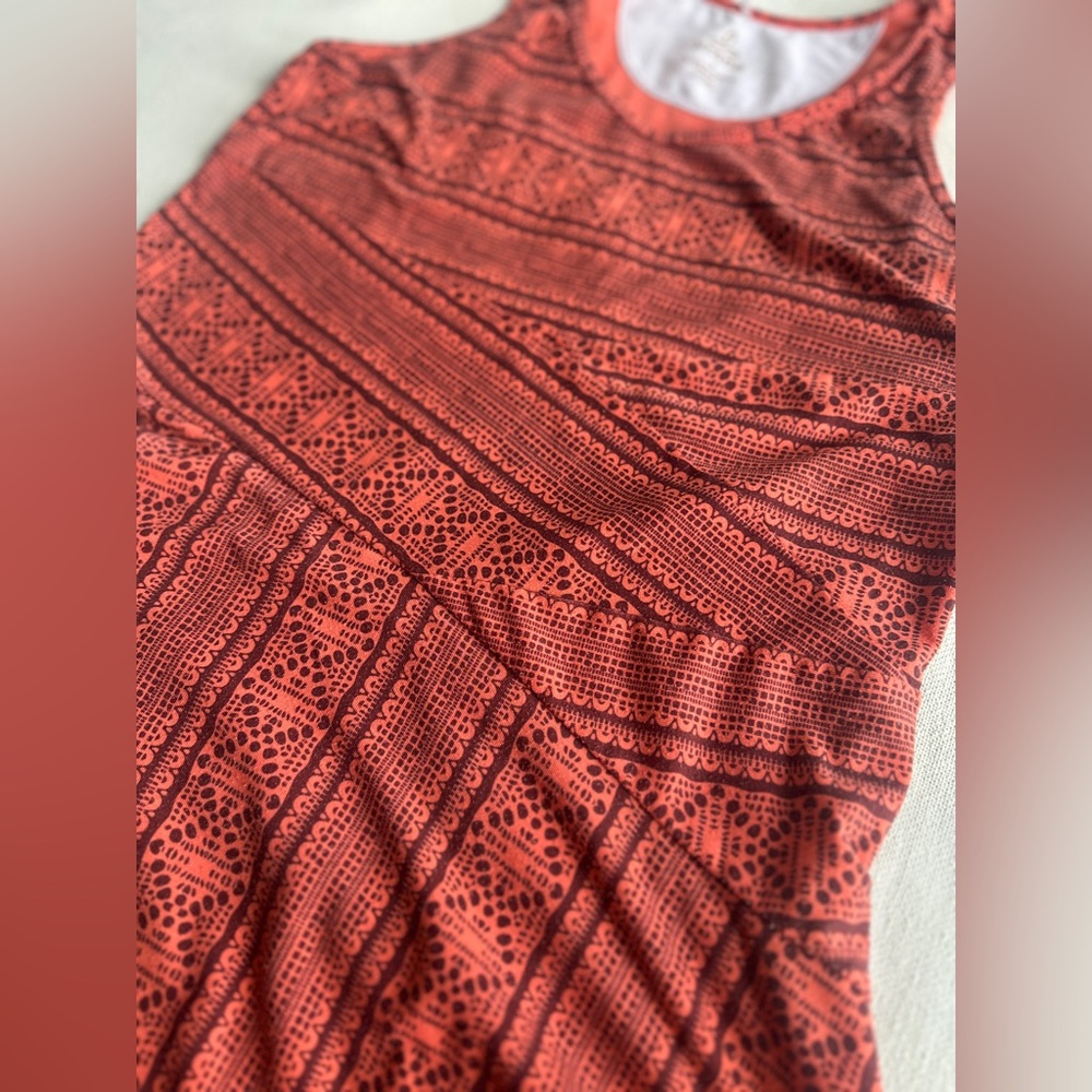 prAna Amelie tribal geometric pattern Tank Dress | coral/raisin S - Picture 8 of 11